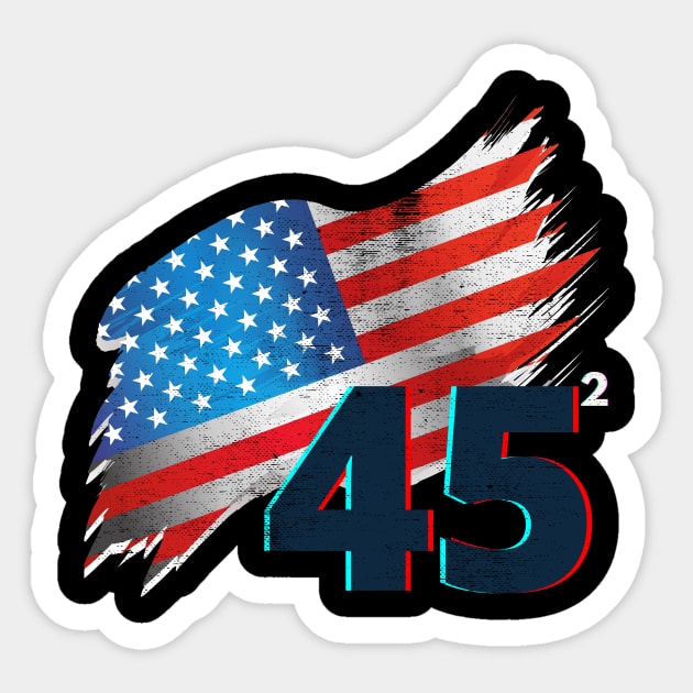 Trump 45 Squared 2020 Second Term USA Election Sticker by CormackVisuals